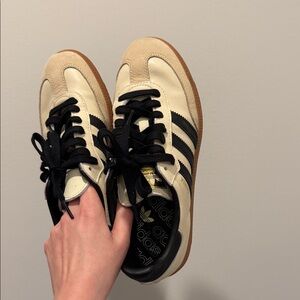 adidas women’s Samba Retro Sneakers in Cream & Black